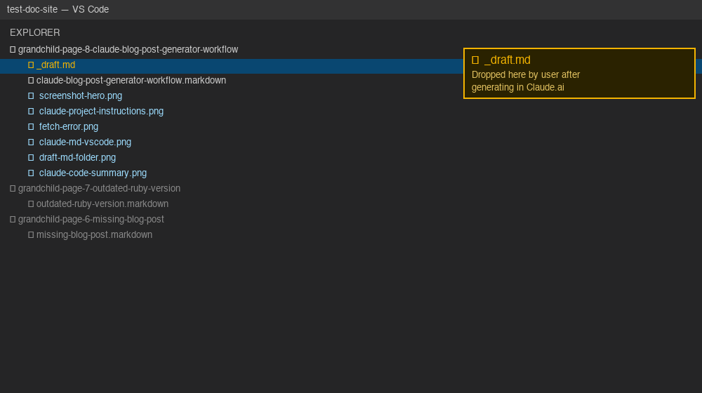 _draft.md dropped into the target folder alongside existing articles