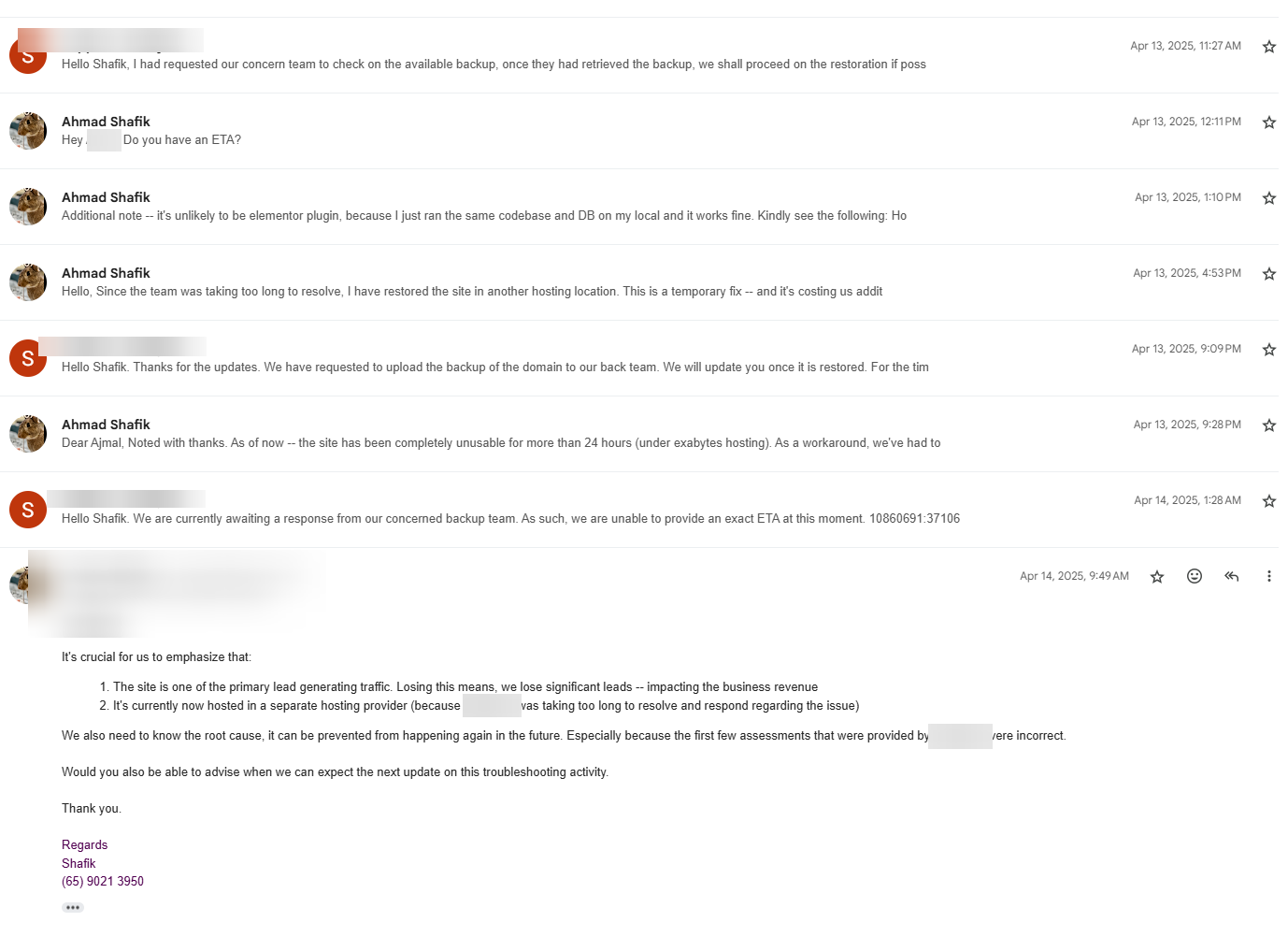 lack of customer management