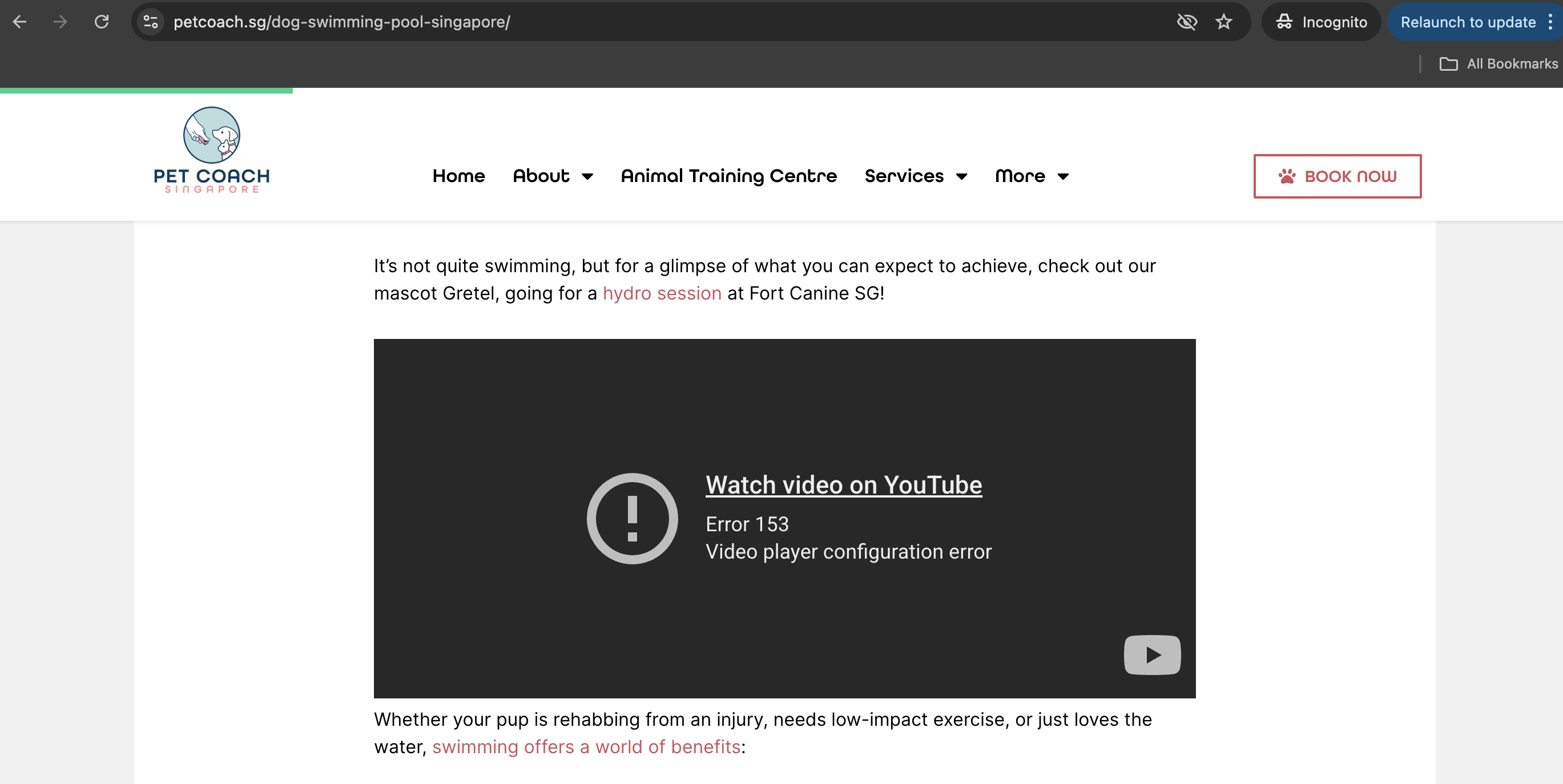 video failing with 153 video player error