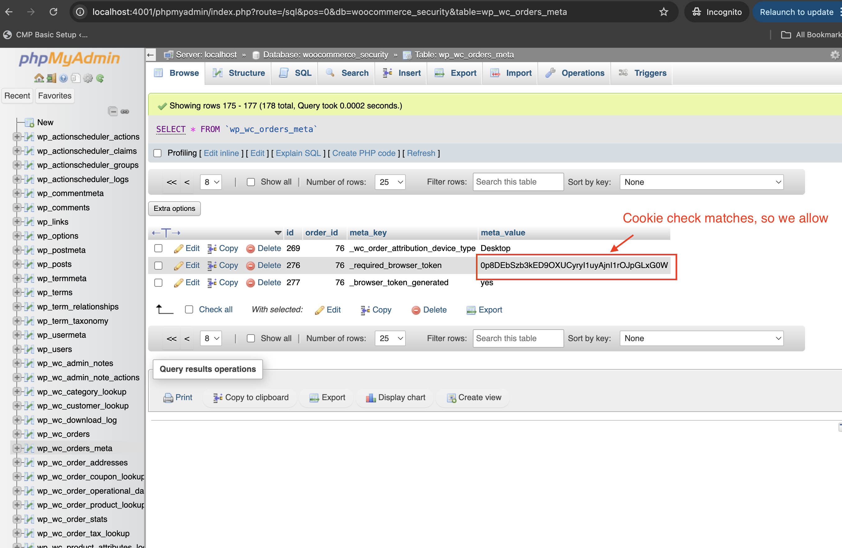 server side checks token in cookie against DB