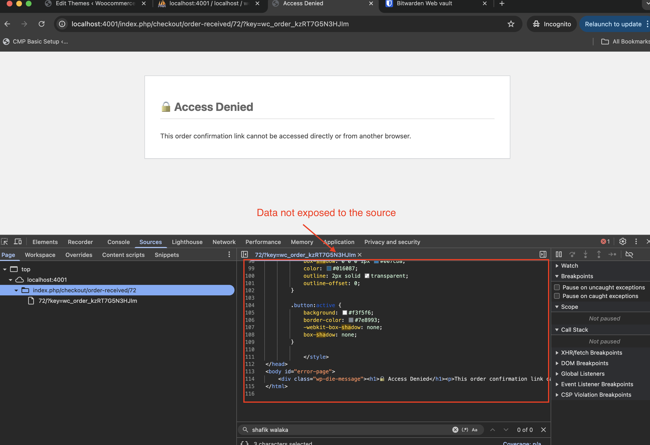 source not sent at all so no data exposed