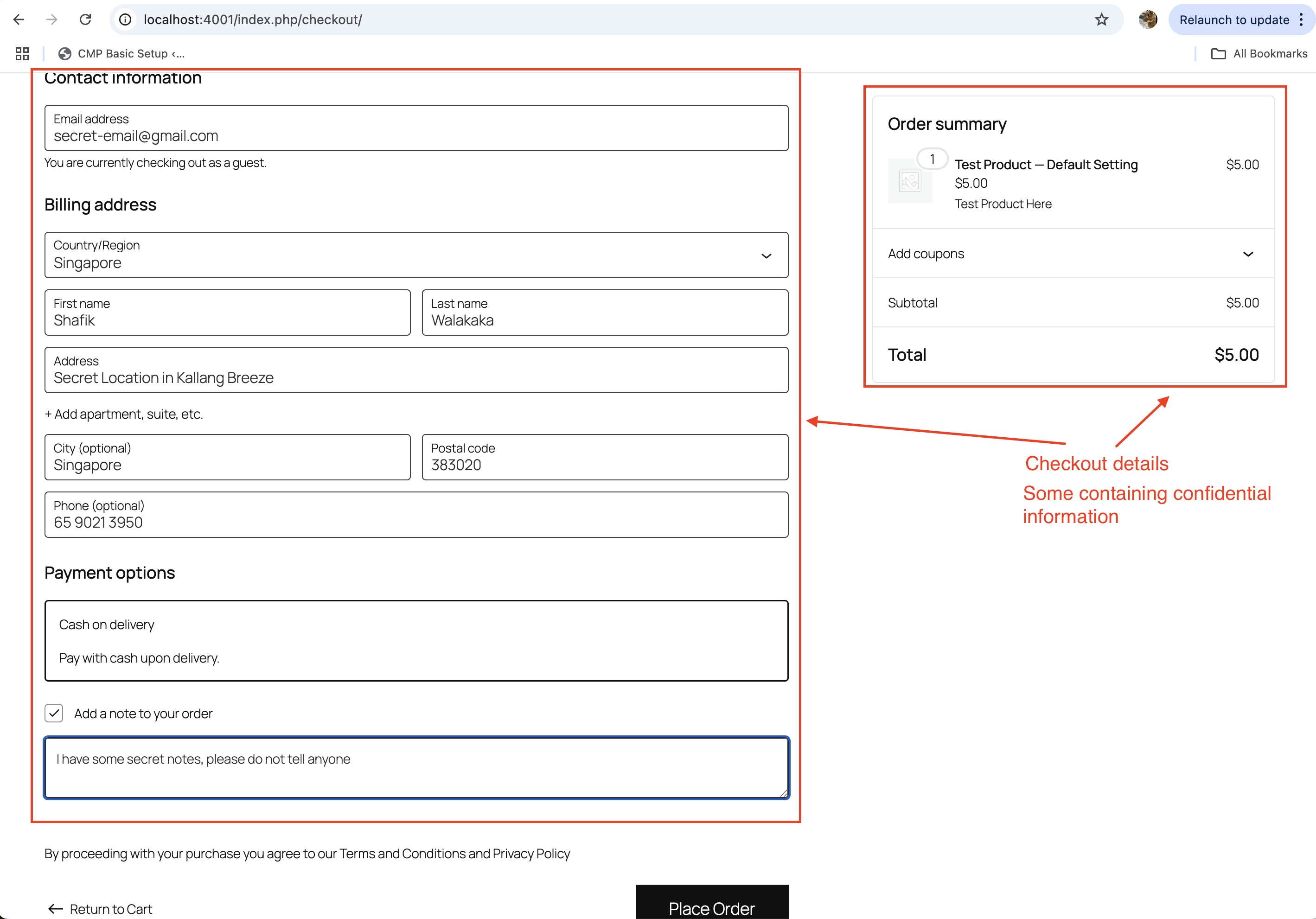 woocommerce checkout page