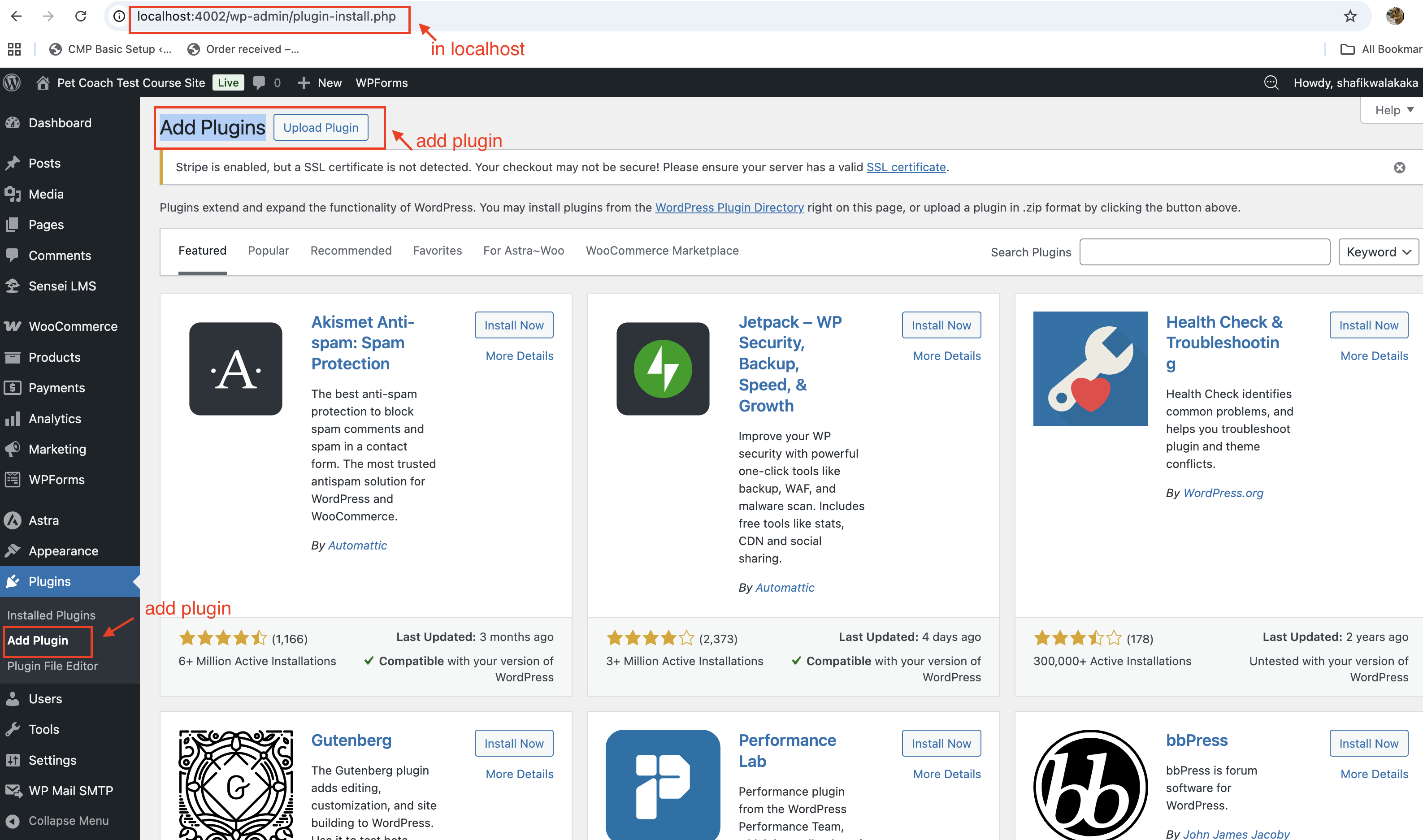 adding plugin in localhost