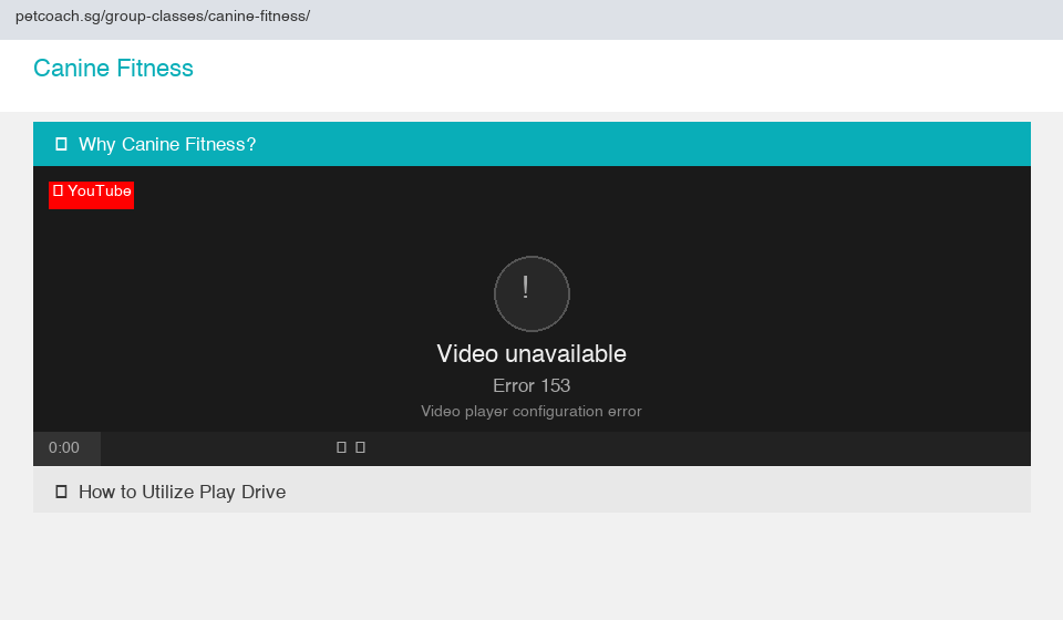 Error 153 YouTube player