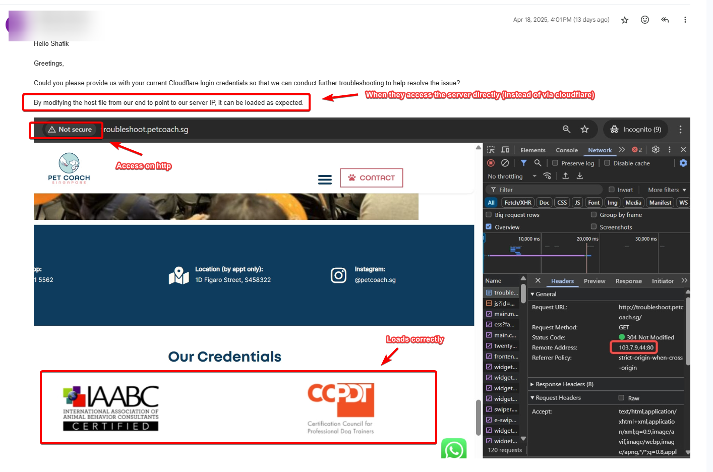 accessing server directly