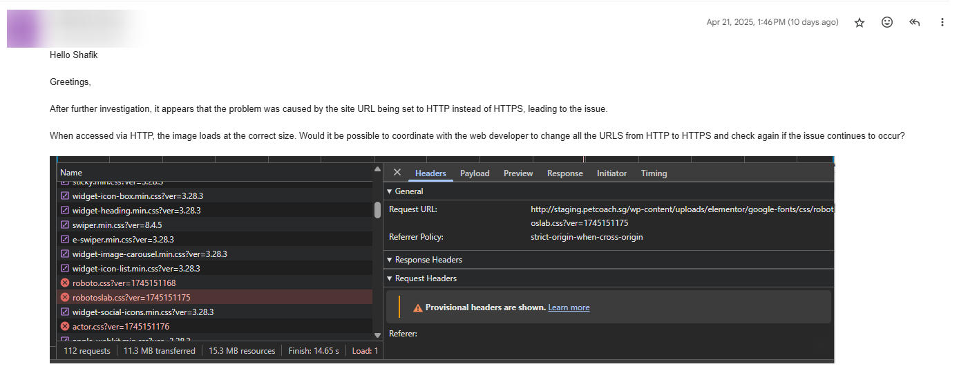 site url set to http