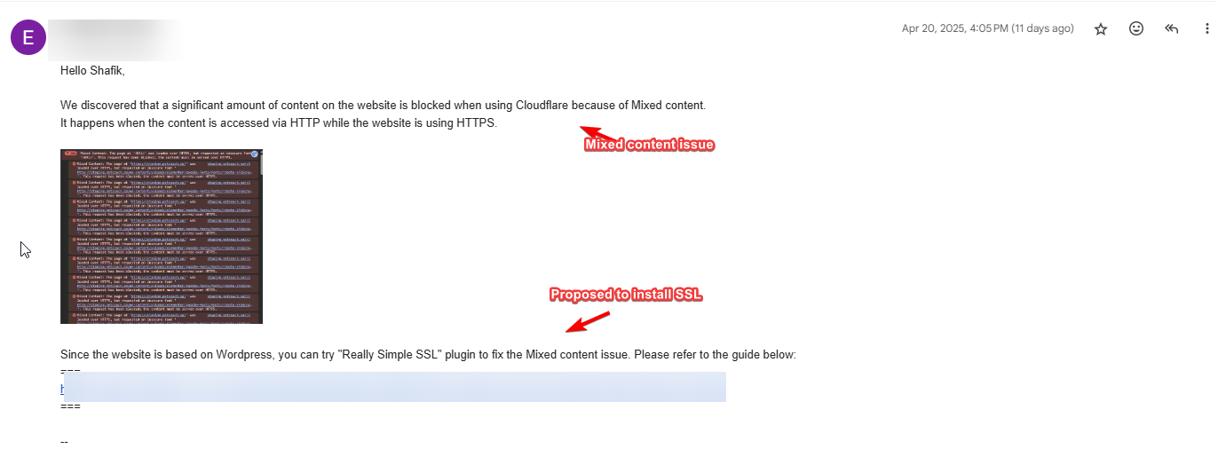 mixed content issue