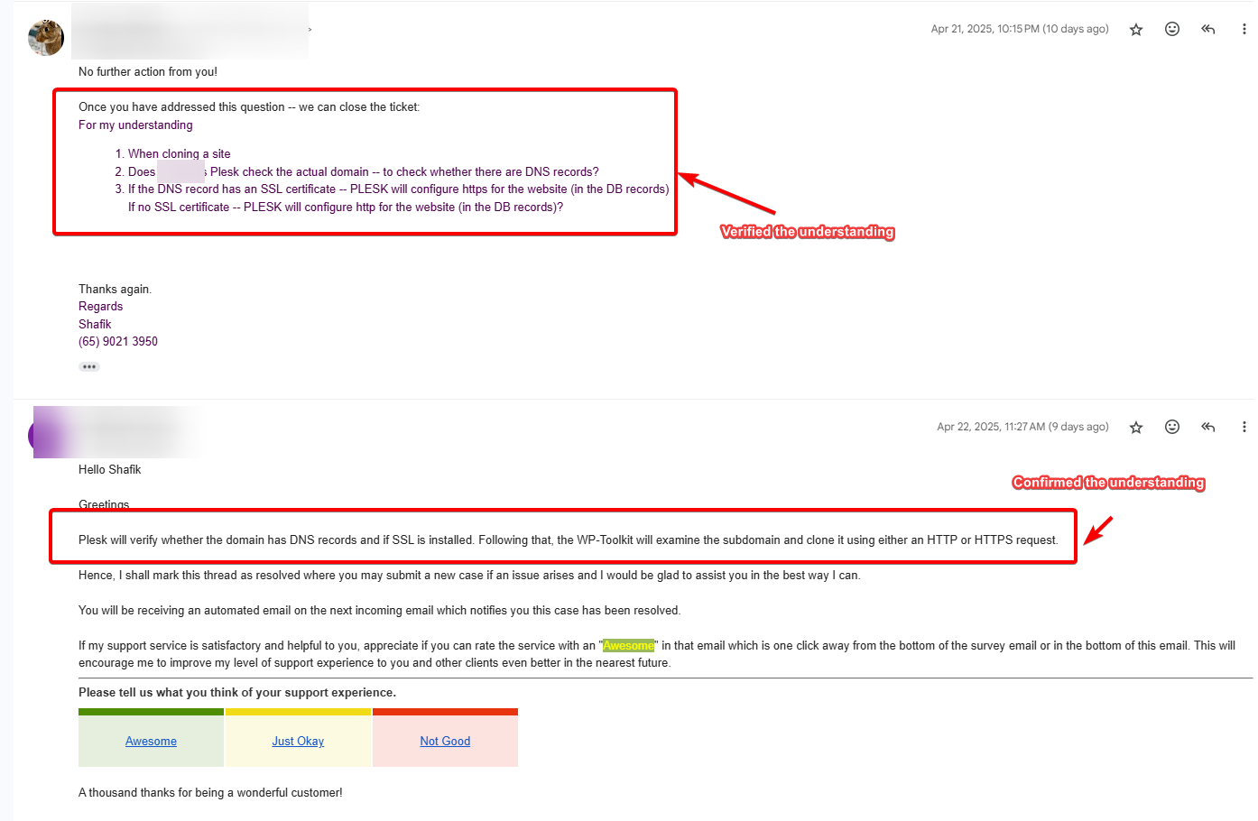 confirmation of plesk cloning functionality