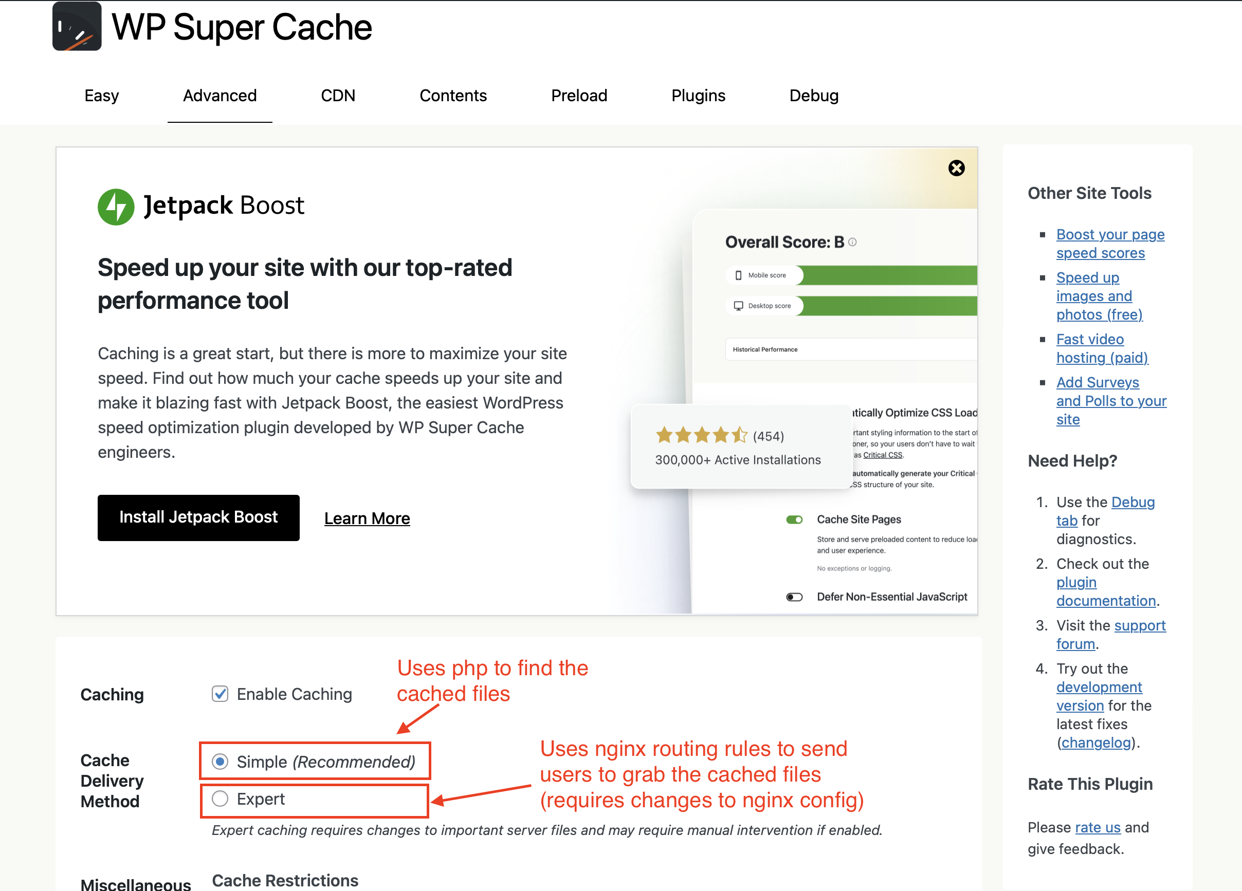 Configuring W3 Super Cache to use the Easy Setup