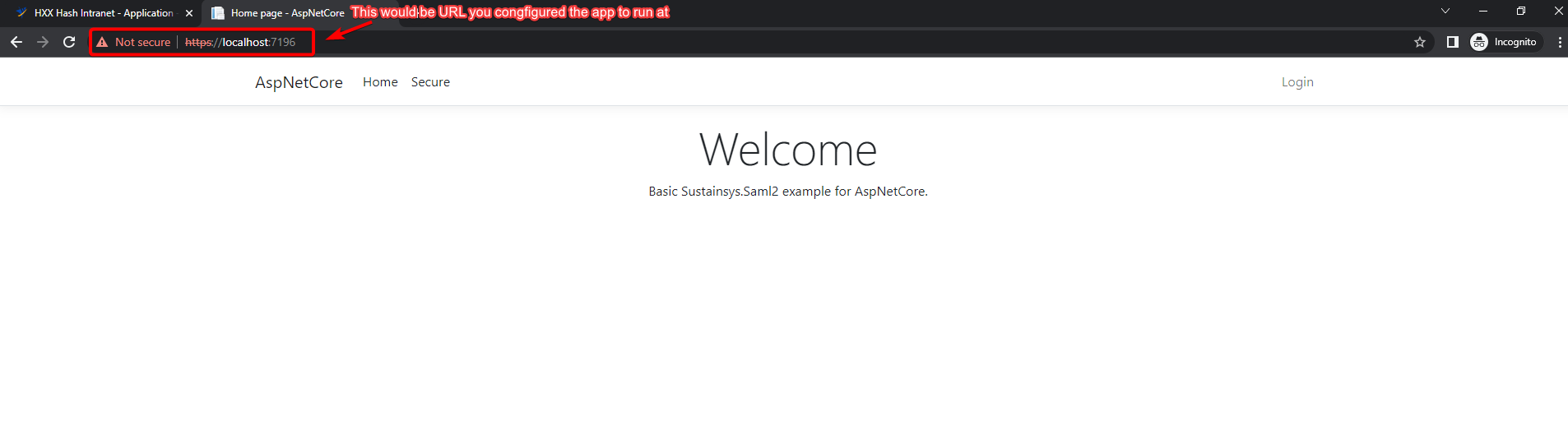 Home page, unauthenticated