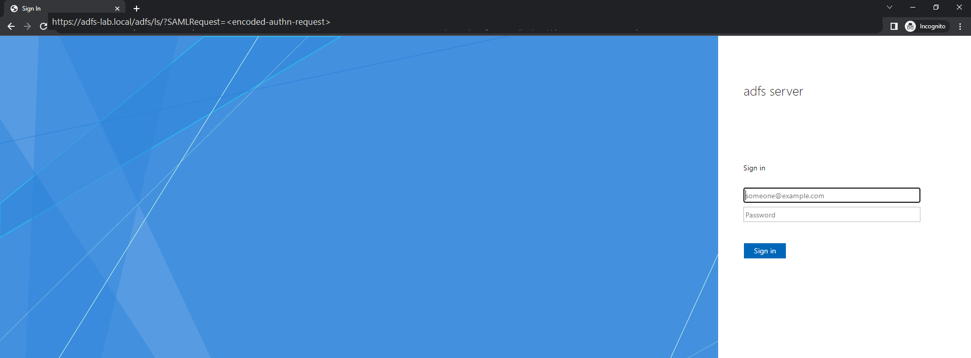 Redirected to AD FS login