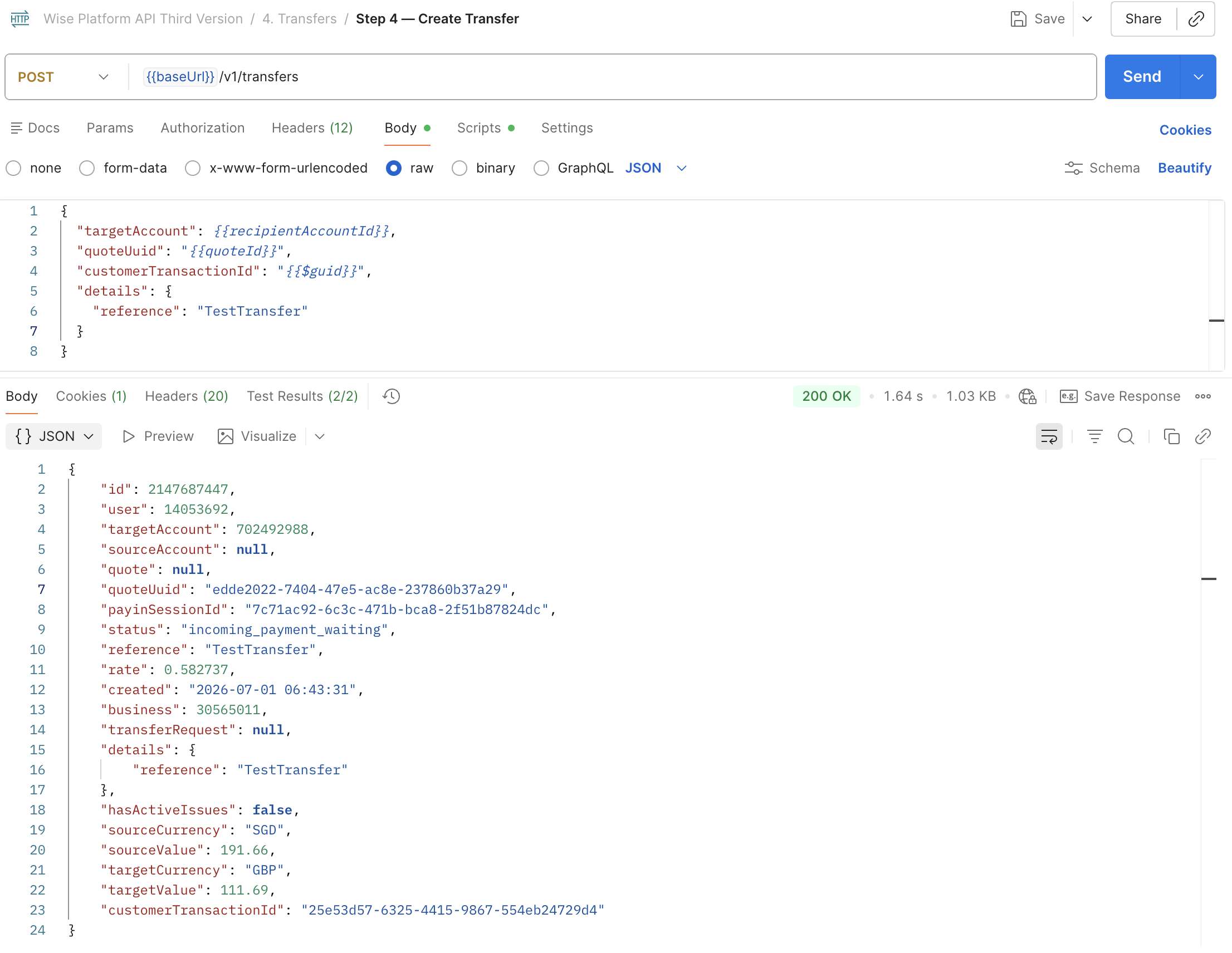 Step 4: Create Transfer