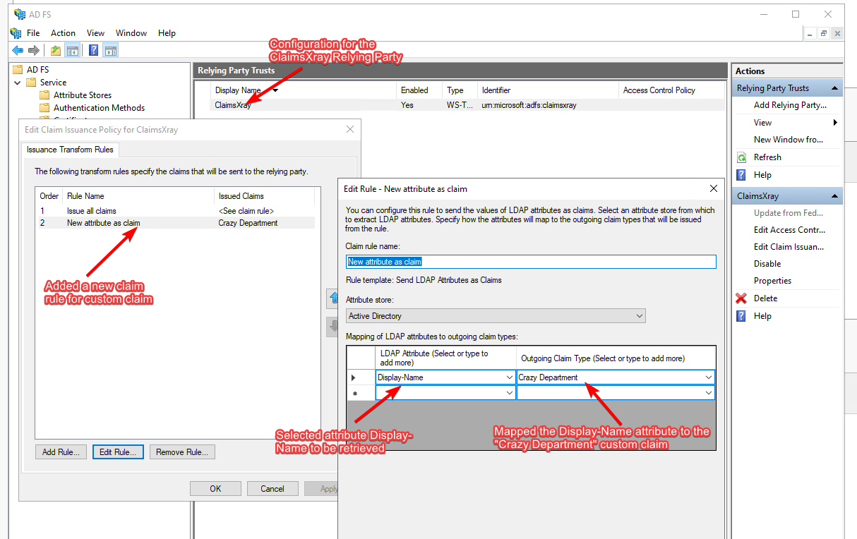 Mapping the Display-Name attribute to the custom claim