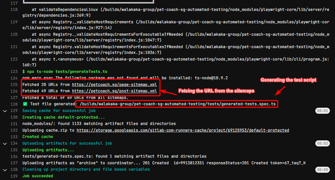 inspecting generate script job